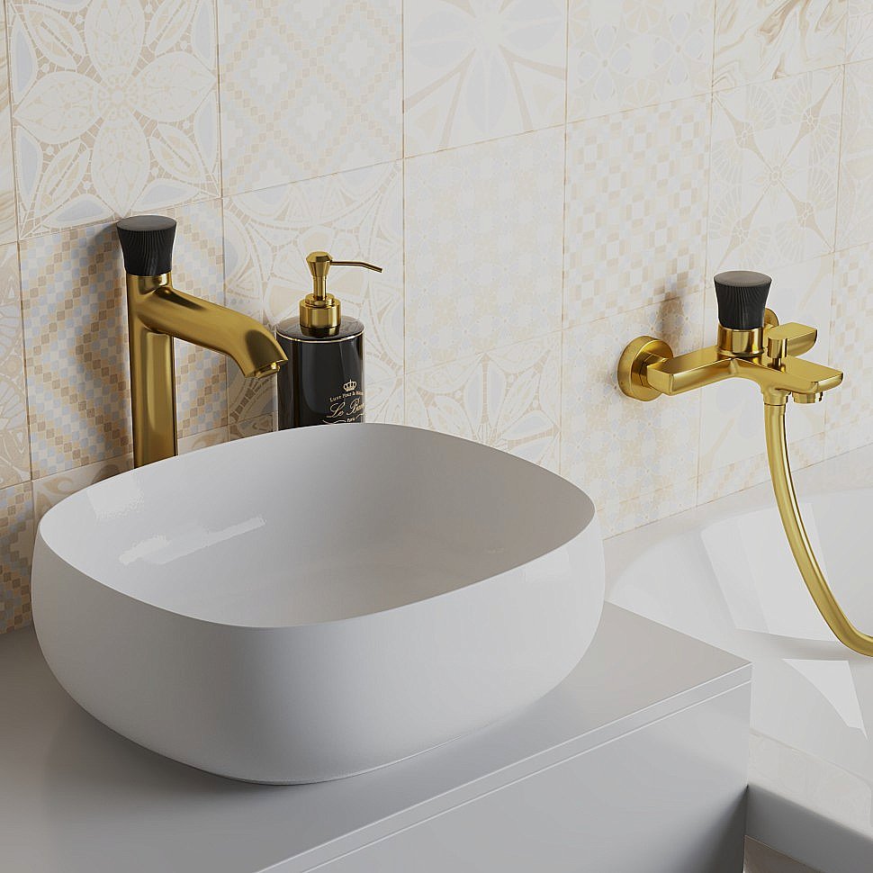 Смеситель для раковины PAINI Domus 18PJ205PZLL золото матовое купить в интернет-магазине сантехники Sanbest