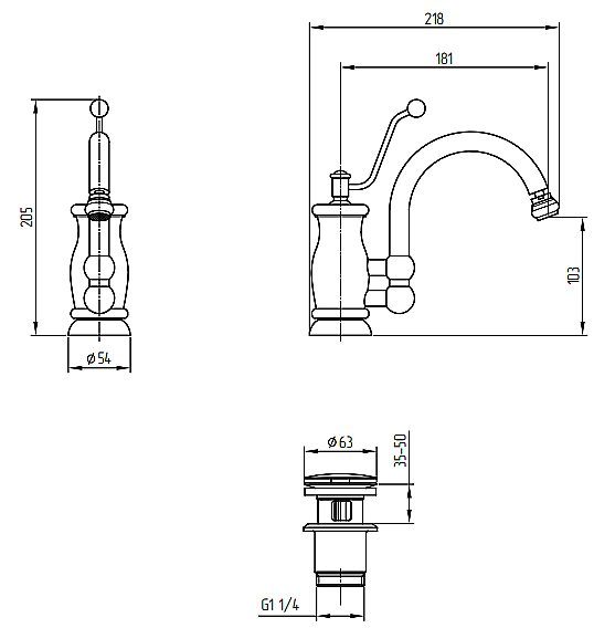 Смеситель для биде Migliore Vivaldi ML.VIV-9923 золото купить в интернет-магазине сантехники Sanbest