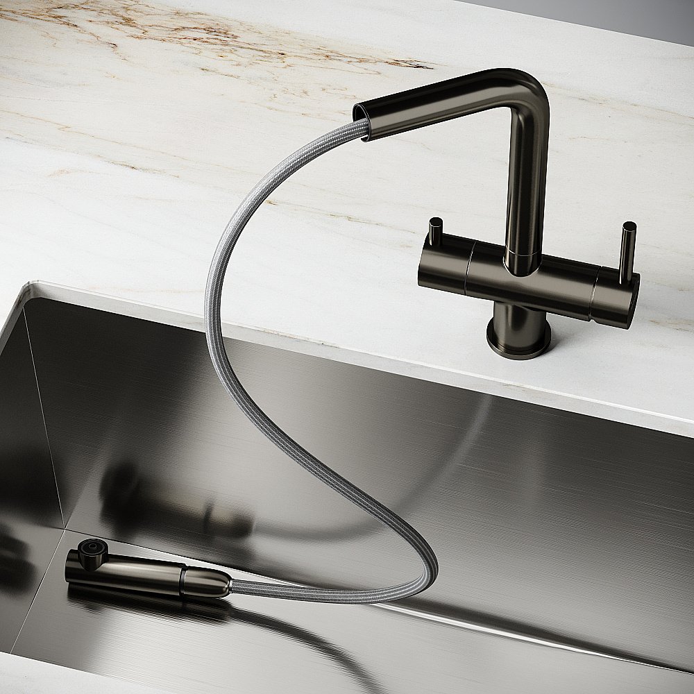 Смеситель для кухни Sancos Spin SC4015GG вороненая сталь купить в интернет-магазине сантехники Sanbest