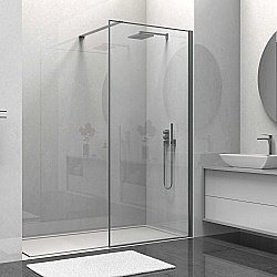 Душевое ограждение Vincea Walk-In VSW-1HS100CLGM 100 стекло прозрачное/профиль вороненая сталь купить в интернет-магазине Sanbest