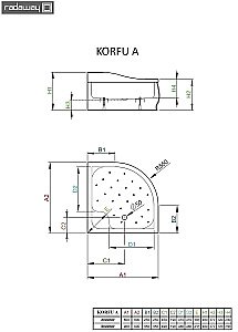 Душевой поддон Radaway Korfu A 4S99400-03 90x90 белый купить в интернет-магазине Sanbest