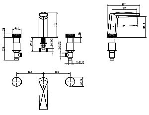 Смеситель для раковины Boheme Venturo 150-BG-DIAMOND черный/золото купить в интернет-магазине сантехники Sanbest