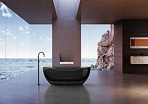 Ванна ABBER Kristall AT9703Onyx 170x75 черная прозрачная купить в интернет-магазине Sanbest