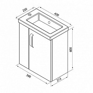 Тумба с раковиной IDDIS Torr 40 белая для ванной в интернет-магазине Sanbest