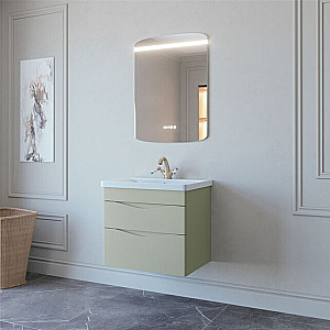 Тумба с раковиной Caprigo Lento 65 два ящика, цвет на выбор для ванной в интернет-магазине Sanbest