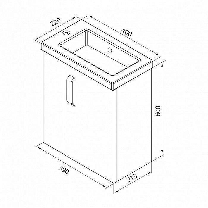 Тумба с раковиной IDDIS Torr 40 белая для ванной в интернет-магазине Sanbest