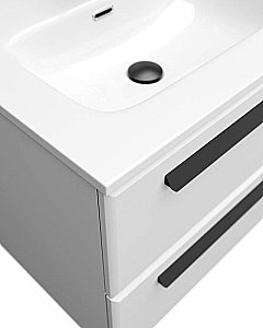 Тумба с раковиной Cezares ECO-CER-N 120 ECO-CER-N-1200-4C-SO-2-BL белая глянцевая для ванной в интернет-магазине Sanbest