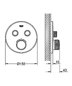 Смеситель для душа Grohe Grohtherm SmartControl 29507KF0 фантомный черный купить в интернет-магазине сантехники Sanbest