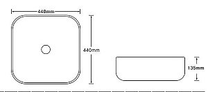 Раковина накладная SantiLine 44 SL-7024 коричневый мрамор купить в интернет-магазине Sanbest