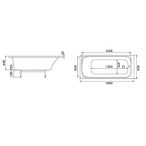 Ванна Jacob Delafon Elite E6D363RU-00 180х80 с каркасом,белая купить в интернет-магазине Sanbest