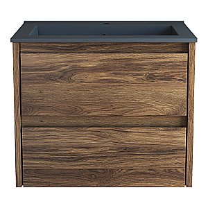 Тумба с раковиной Vincea Gio 60 VMC-2G600CO/VBS-13960MA тёмный дуб/раковина антрацит матовый для ванной в интернет-магазине Sanbest