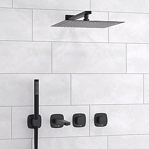 Душевая система WasserKRAFT Nuthe 9100 SET2850 черный Soft-touch матовый купить в интернет-магазине сантехники Sanbest