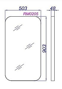Зеркало Aqwella RM 50х90 RM0205BLK рама черная в ванную от интернет-магазине сантехники Sanbest