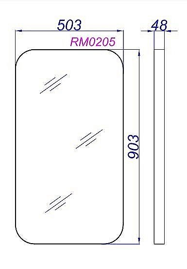 Зеркало Aqwella RM 50х90 RM0205BLK рама черная в ванную от интернет-магазине сантехники Sanbest