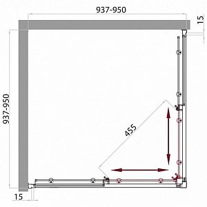 Душевой уголок BelBagno UNO 195-A-2 95x95 прозрачный/хром купить в интернет-магазине Sanbest