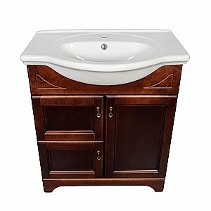 Тумба с раковиной Orange Классик F7-75TU1+Ra орех антикварный для ванной в интернет-магазине Sanbest