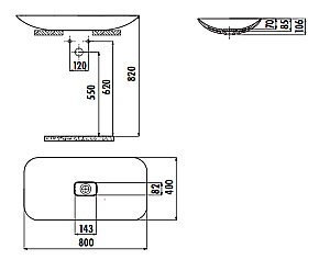 Раковина Creavit Foglia 80 FG180-0000 белая купить в интернет-магазине Sanbest