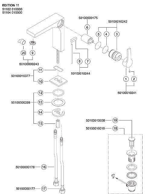 Смеситель для раковины KEUCO Edition 11 150 купить в интернет-магазине сантехники Sanbest