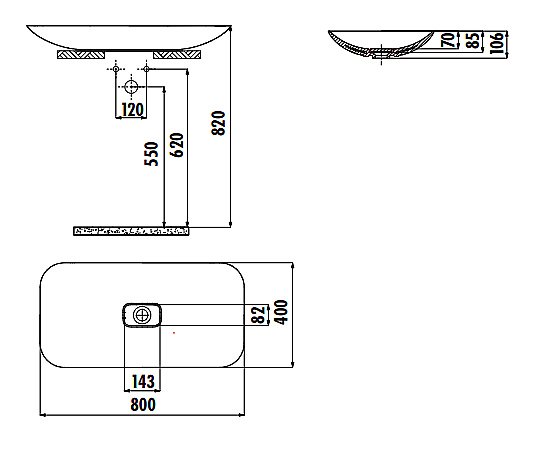 Раковина Creavit Foglia 80 FG180-0000 белая купить в интернет-магазине Sanbest