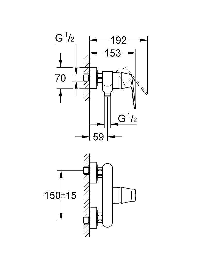 Смеситель для душа Grohe Eurosmart Cosmopolitan 32837000 хром купить в интернет-магазине сантехники Sanbest