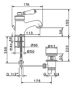 Смеситель для раковины Migliore Ermitage ML.ERM-7013.BI бронза купить в интернет-магазине сантехники Sanbest