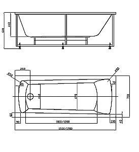 Ванна Aquatek Либра New 150x70 белая купить в интернет-магазине Sanbest