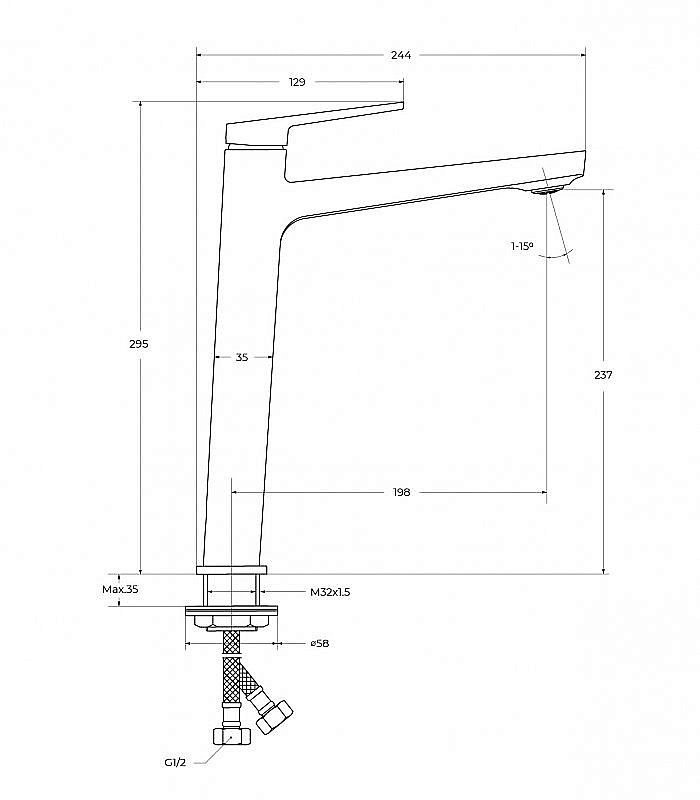 Смеситель для раковины BelBagno ARDENTE-LMC-CRM-W0 хром купить в интернет-магазине сантехники Sanbest