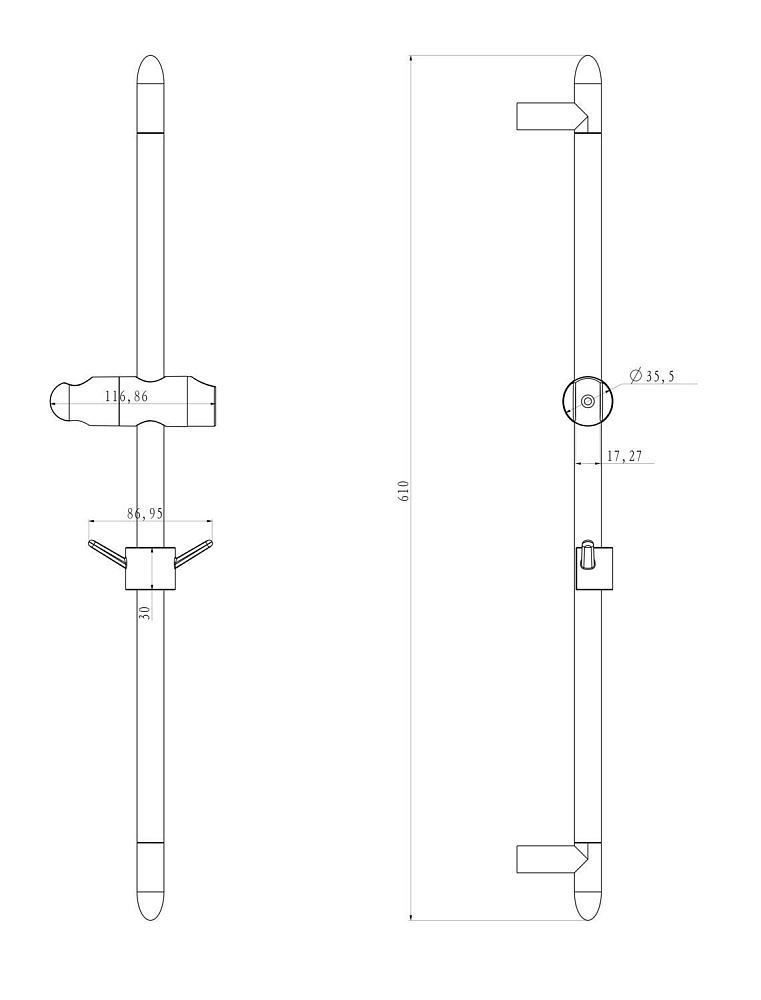 Душевая штанга Lemark LM8063C купить в интернет-магазине сантехники Sanbest