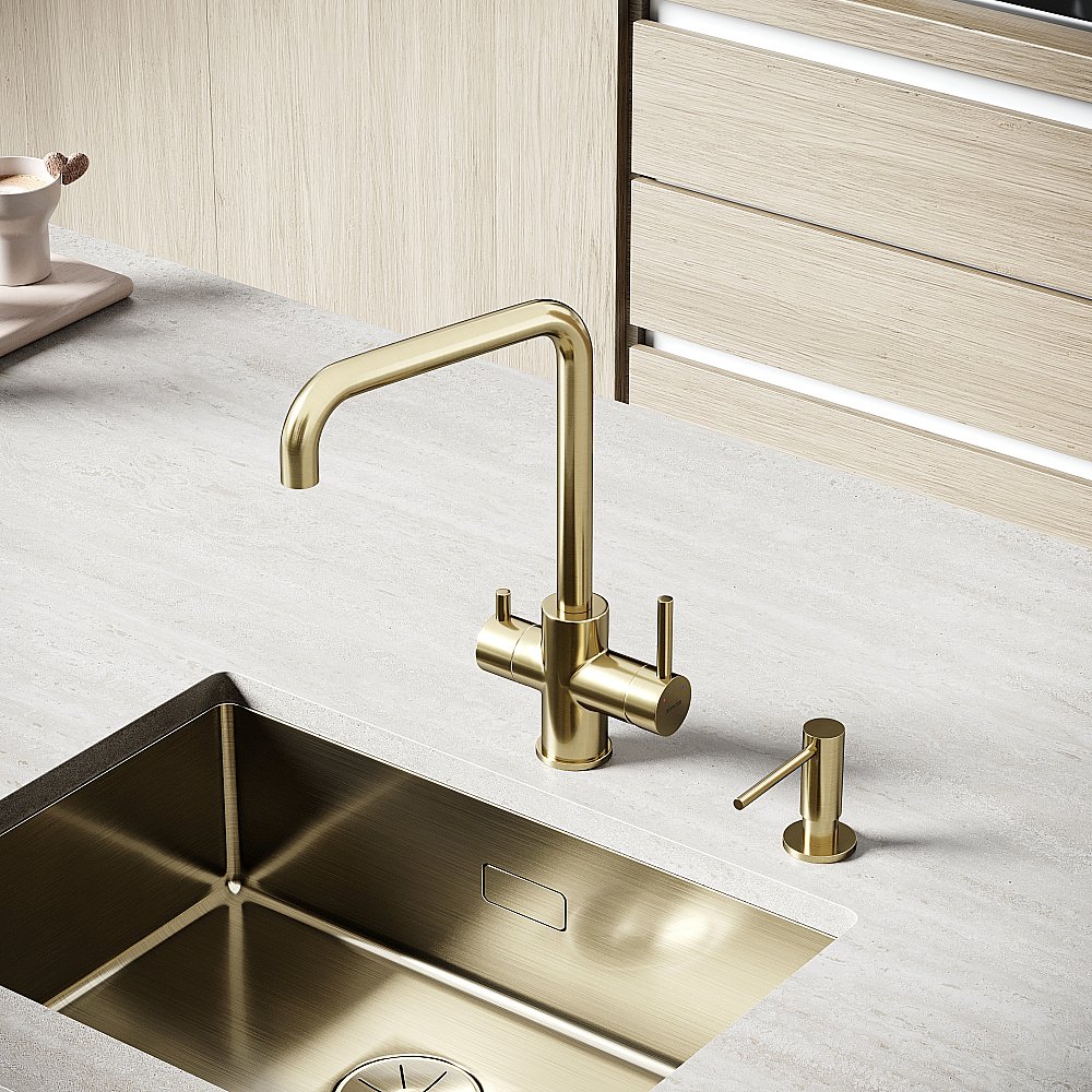 Смеситель для кухни Sancos Vela SC4013BG брашированное золото купить в интернет-магазине сантехники Sanbest