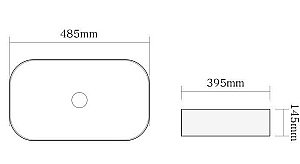 Раковина накладная SantiLine 48,5 SL-1105MB черная матовая купить в интернет-магазине Sanbest