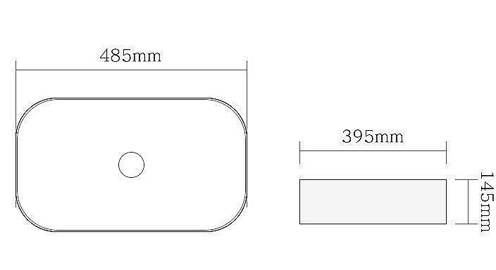 Раковина накладная SantiLine 48,5 SL-1105MB черная матовая купить в интернет-магазине Sanbest