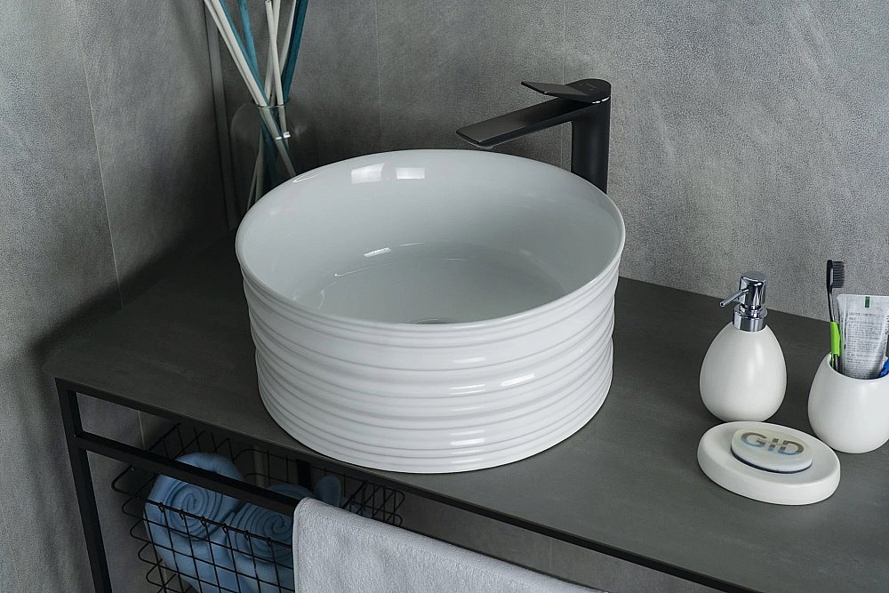 Раковина накладная Gid Esfera 41 W969 51174 белая купить в интернет-магазине Sanbest