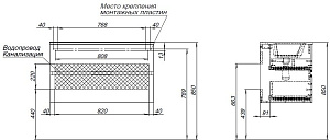 Тумба с раковиной Aquanet Алвита New 303921 90 дуб веллингтон/белый для ванной в интернет-магазине Sanbest