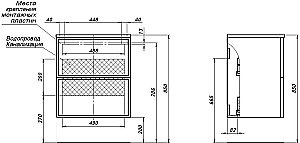 Тумба с раковиной Aquanet Арт 313264 60 маренго для ванной в интернет-магазине Sanbest