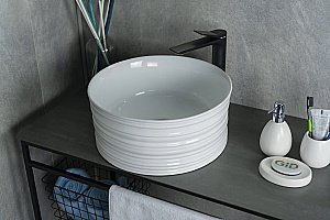 Раковина накладная Gid Esfera 41 W969 51174 белая купить в интернет-магазине Sanbest