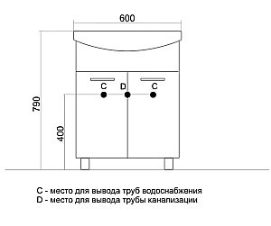 Тумба с раковиной MIXLINE РОСТОК 65 белая для ванной в интернет-магазине Sanbest