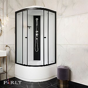 Душевая кабина Parly BETT B921 90х90 профиль черный матовый/стекло матовое купить в интернет-магазине Sanbest