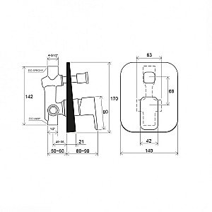 Смеситель для душа Ravak 10° Free X070134 купить в интернет-магазине сантехники Sanbest
