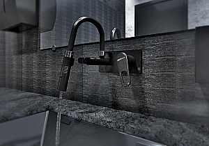 Смеситель для раковины Elghansa Squareline 14Q0191-Black черный купить в интернет-магазине сантехники Sanbest