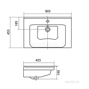 Раковина мебельная Santek Миранда 1WH302251 купить в интернет-магазине Sanbest