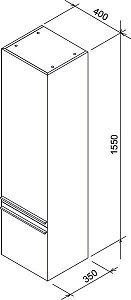 Пенал Ravak Clear SB 400 белый/вишня для ванной в интернет-магазине сантехники Sanbest