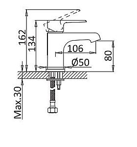 Смеситель для раковины Cezares Nautic LS1-SS купить в интернет-магазине сантехники Sanbest