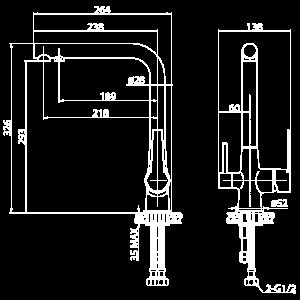Смеситель для кухни Elghansa Kitchen Pure Water 56A5404 хром купить в интернет-магазине сантехники Sanbest