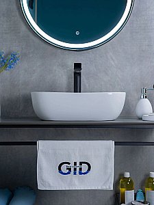 Раковина накладная Gid Geometrico 46 D1333 51183 белая купить в интернет-магазине Sanbest