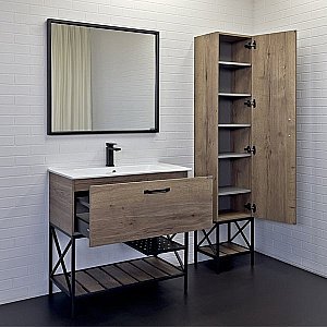 Тумба с раковиной Comforty Бредфорд 00-00009403 90 дуб темный для ванной в интернет-магазине Sanbest