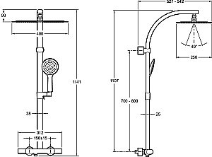 Душевая система Jacob Delafon TALAN E20642RU-CP купить в интернет-магазине сантехники Sanbest