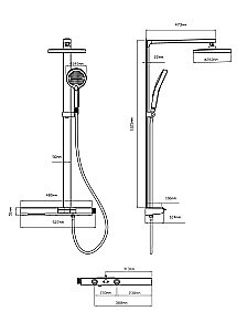 Душевая система Vincea Aspire VSFS-4AS1GM вороненая сталь купить в интернет-магазине сантехники Sanbest