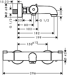 Термостат для ванны Hansgrohe Ecostat 1001 CL 13201000 купить в интернет-магазине сантехники Sanbest