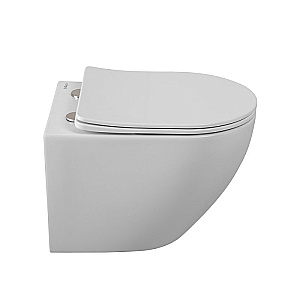 Унитаз подвесной BelBagno Sfera-Tor BB046CH-TOR/SC белый, безободковый, с крышкой микролифт, слив-торнадо купить в интернет-магазине Sanbest
