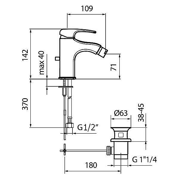 Смеситель для биде Webert Kimono KI840102015 купить в интернет-магазине сантехники Sanbest
